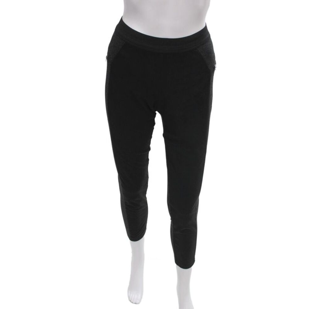 AMS Pure Womens Ankle Jogger Pants Black Cotton Spandex Zip Size 6